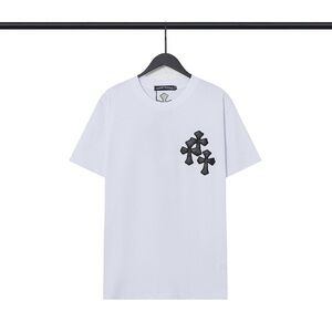 Chrome Hearts White Tee w/ Black Leather Crosses - Size Medium - Brand New Tags
